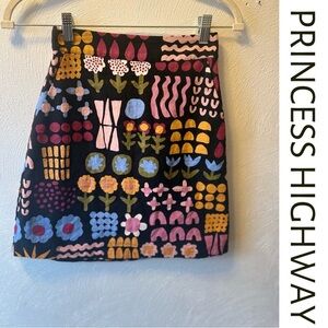 Princess Highway Dangerfield Linen Cotton Indie Floral Mini Skirt Cottagecore